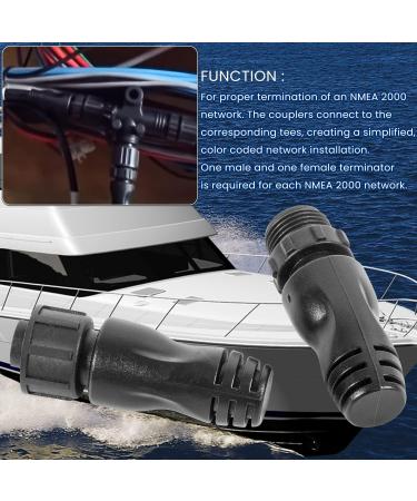 NMEA 2000 Male Female Terminators for Lowrance, Simrad, B&G, Navico, Garmin Networks - M12 5 Pin IP67F Waterproof - Buy Online on SooperMarket.com