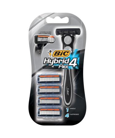 BIC Hybrid 4 Flex Disposable Razor 1 Handle + 4 Cartridges