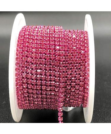Towenm 1 Roll 10 Yards Rhinestone Chain - 2mm Crystal Claw Cup Chain Trim - Sew on Crystal Rhinestone Chain Roll - Rose SS6 / 2mm - Buy Online on SooperMarket.com