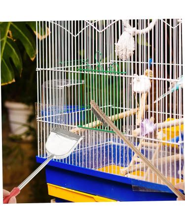 Housoutil 2pcs Set Cage Birds and Wooden Accessory Supplies Shovel Steel Long Parrot for Cleaning Brush Pet 7x9cm Assorted Color - Buy Online on SooperMarket.com