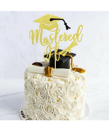 Arthsdite 1Pc Mastered It Cake Topper College Grad Class of 2024 Congratulations MBA Graduation Party Decorations Supplies - Gold Glitter Gold Mastered It Cake Topper - Buy Online on SooperMarket.com