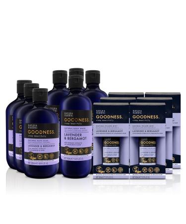 Baylis & Harding Goodness Sleep Bundle: 3 x 500 ml Bath Soak 4 x 500 ml Body Wash & 6 x 100 ml Pillow Mist (13 products) - Vegan Friendly Lavendar & Bergamot Sleep Bundle