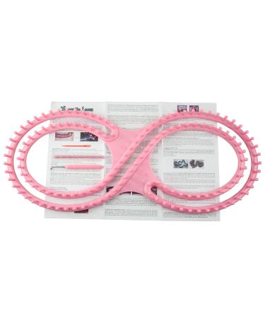 Frola 55" Wide Afghan Loom Knitting Board Weave Loom Kit with Instructions and 3 Projects(Pink)