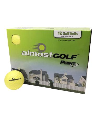 AG AlmostGolf Balls - Limited Flight Practice Golf Balls (12 Pack) - Yellow