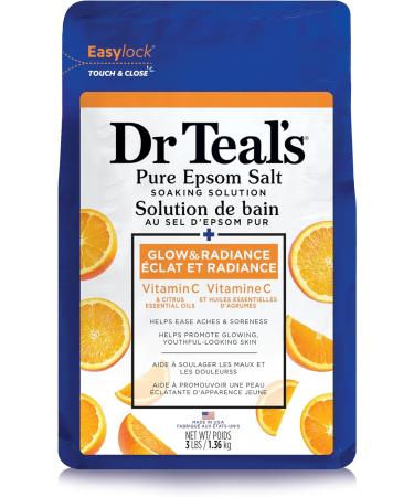 Dr Teal's lavender foaming bath 1000 Milliliter & (DRTE4) Vitamin C Epsom Salt 1.36 kilogram - Buy Online on SooperMarket.com