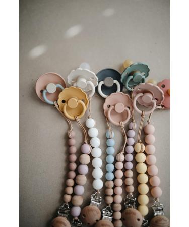 FRIGG Daisy Natural Rubber Baby Pacifier 2-Pack | BPA-Free | Made in Denmark | Baked Clay/Cream (0-6 Months) - Buy Online on SooperMarket.com