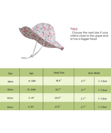 LANGZHEN Baby Girls Beach Sun Hat with Chin Strap - Flamingo Buff, 4-8 Years - Buy Online on SooperMarket.com