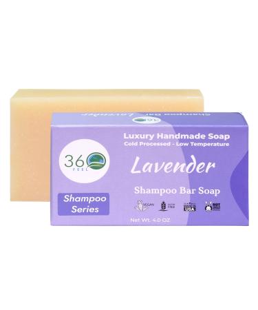 Lavender Shampoo Bar Soap - Vegan Lavender Hair Bar: Handmade Growth Oils Prevents Loss & Flakes TSA-OK Gentle for All