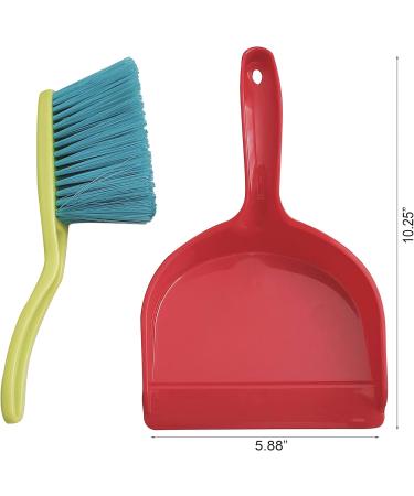 Home Essential 2 Packs - Junior Kids Mini Size (5.88'' x 10.25'') Heavy Duty Dustpan with Hand Brush for Sweeping and Cleaning of Kitchen Office Table-top Car - Buy Online on SooperMarket.com