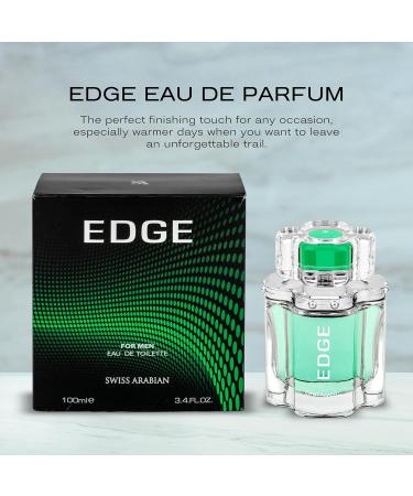 Swiss Arabian EDGE Men Eau de Parfum 100mL | Clean Citrusy and Shower Fresh | Lemon Lavender Mint Cinnamon Cardamom Cedarwood Patchouli Sandalwood | by Oud Perfume Artisan Cologne Spray - Buy Online on SooperMarket.com