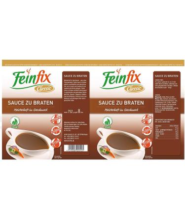 Feinfix Classic Sauce to Roast 752g - Lactose-Free & Vegan Gravy Powder | Perfect for Vegetables Grilling & Pasta | 8L Sauce Binder - Buy Online on SooperMarket.com