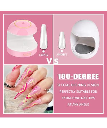 MEKK Mini UV LED Nail Lamp 18W | Professional Nail Dryer for Gel Nails - Pink | Type-C UV Light for Nails | LCD Display - Buy Online on SooperMarket.com