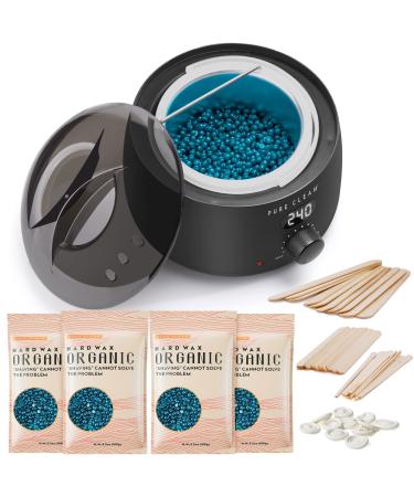 Waxing Kit Digital Wax Warmer, PURECLEAN Hair Removal Home Wax Kit for Women Sensitive Skin Brazilian Facial Hair Body with 14oz Hard Wax Beads Target Different Type of Hair