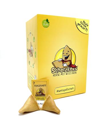 Scherzkeks 20er Box |20 cookies with joke question & answer in the lucky biscuit funny gift idea made in Germany for birthdays JGA family celebrations Christmas New Year's Eve 20 pieces (1 Pack)