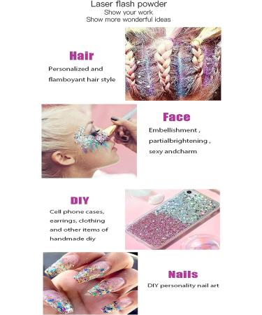 AKARY White Mermaid Scale Glitter Gel - Long-Lasting Holographic Chunky Glitter for Body, Hair, Face, Nails, Eyes - Fairy Costume Makeup for Women - Buy Online on SooperMarket.com