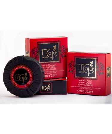 Maja, Classic Soap Perfumed Soap Round and Luxurious Round Soap to Clean and Moisturize your skin Leaves Skin Beautifully Scented and Soft 3Pack of 3.5 Oz Bar Soaps, Rose, 3 Count, (Pack of 3) Citrus;Oriental;Lavender;Jasm…