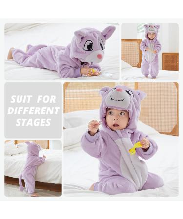 COOKY.D Baby Hooded Rompers | Winter Flannel Jumpsuit Pajamas | 12-18 Months - Buy Online on SooperMarket.com