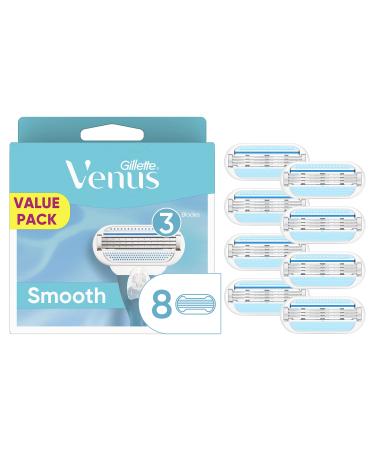 Gillette Venus Smooth Womens Razor Blade Refills, 8 Count, Lubracated to Protect the Skin from Irritation, Basic, 8 Count (Pack of 1) 8ct refill