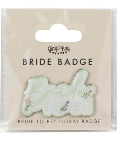 Ginger Ray Bride to Be Flower Enamel Silver Badge | Multicoloured 3.3cm x 5.3cm | Perfect Wedding Accessory - Buy Online on SooperMarket.com