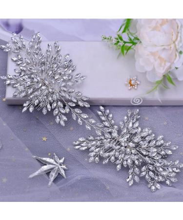 Bridal Wedding Hair Comb - Rhinestone Headpiece for Bride in Silver | Crystal Hair Accessories for Women and Girls - Buy Online on SooperMarket.com