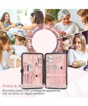 Jupeli Pink Manicure Set | Stainless Steel Nail Care & Clipper Kit for Women | Complete Pedicure Tools & Grooming Essentials - Buy Online on SooperMarket.com