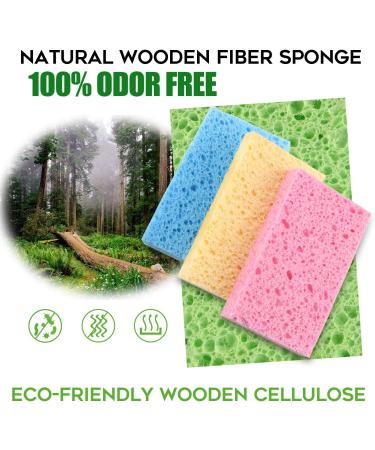 Biodegradable Colored Kitchen Sponge 16-Pack - Non-Scratch Cellulose Dishwashing Sponge - Natural Cleaning Scrub - 16 Count - Buy Online on SooperMarket.com