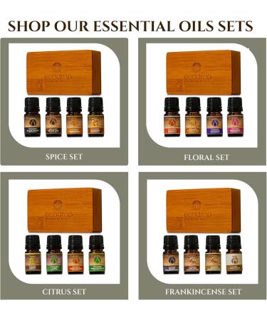 Ecodrop Wellness Oil Blend Collection - 4X 5ml Bottle Set | Natural & Organic Therapeutic Grade Aromatherapy Eucalyptus Lavender Tea Tree Lemon & Ravensara Essential Oil Blends Diffuser Gift Kit Wellness Blends - Buy Online on SooperMarket.com