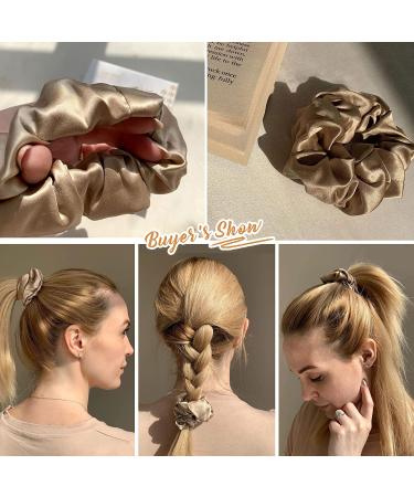 LILYSILK 100% Mulberry Silk Hair Scrunchie for Frizz Prevention - Coffee Color - Buy Online on SooperMarket.com