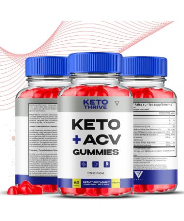 Keto Thrive Keto ACV Gummies KetoThrive Canada Apple Cider Vinegar Advanced Strength Daily Multivitamin Support Supplement Compl ment multivitamin quotidien avanc ACV de Keto Thrive (60 Gummies) - Buy Online on SooperMarket.com