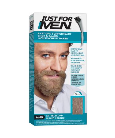 Just for Men Moustache and Beard Medium Blonde Colour Eliminates Grey for a Thicker and Fuller Look M10 M10 - medium blonde
