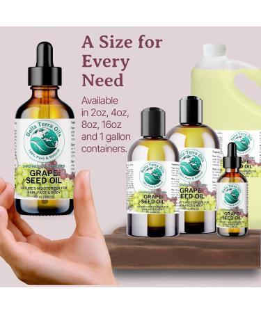 Bella Terra Oils Pure Grape Seed Oil - Antioxidant-Rich Lightweight 1 Gallon for Radiant Skin & Frizz-Free Hair (Pack of 10 - 12.8 Fl Oz) - International Shipping Available - Buy Online on SooperMarket.com
