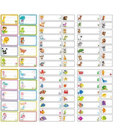 Baby Bottle Lables Daycare Waterproof Labels Write-On Self-Laminating Assorted Sizes & Colors Dishwasher Safe (82pcs) BPA-Free