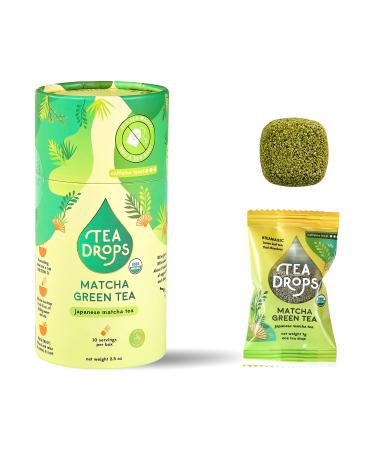 Sweetened Organic Loose Leaf Tea | Caffeinated Instant Matcha Tea | 10 Handcrafted Herbal Tea Drops | Great Gift For Tea Lovers | Delicious Hot or Iced | By Tea Drops