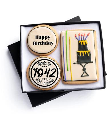 80th Birthday Cookies Gift Basket - Gourmet Cookie Box for Turning 80 - Kosher B-Day Care Package for Women & Men - Buy Online on SooperMarket.com