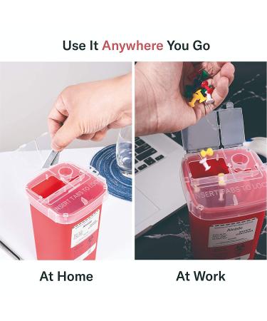 Alcedo Sharps Container 1 Quart (3-Pack) | Biohazard Needle Disposal | Portable for Home & Professional Use - Buy Online on SooperMarket.com