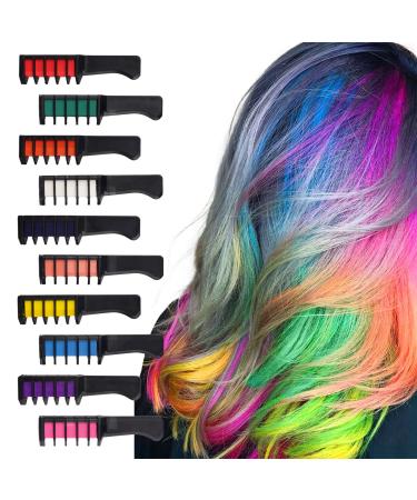 Hair Chalks for Girls Hair Chalk Comb 10 pcs Washable Hair Chalk Dye for Kids Kids Makeup Sets for Girls Girls Birthday Presents for Birthday Party Christmas Halloween Cosplay