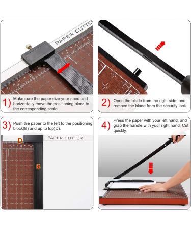 A2-B7 Paper Trimmer Paper Cutter Heavy Duty Trimmer Gridded Paper Photo Guillotine Craft Machine 18 inch Cut Length 12 Sheets Capacity for Office Home Use Red - Buy Online on SooperMarket.com