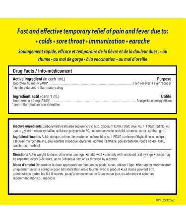 Advil Pediatric Drops Fever and Pain Reliever for Infants Grape Flavour 24 mL 24 ml (Pack of 1) Grape - Buy Online on SooperMarket.com