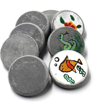 10 Round Basalt Stones for Rock Painting - 5.2cm Diameter, Natural Canvases for Mandala Art - Buy Online on SooperMarket.com