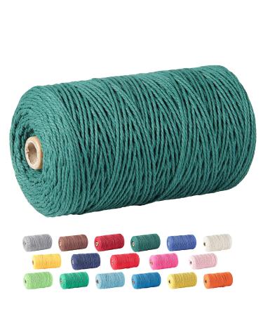 Macrame Cord  ZOUTOG 2mm x 328 yd (About 300m) 100% Natural Cotton Soft Unstained Rope for Handmade Plant Hanger Wall Hanging Craft Making  Dark Green 2mm * 328yd Dark Green