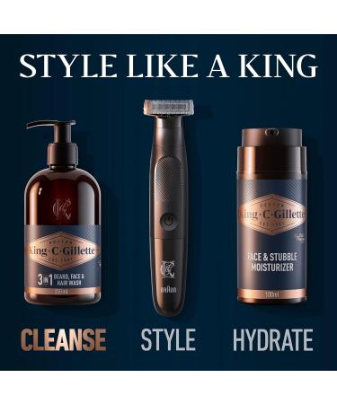 King C. Gillette Beard Shampoo & Face Wash - 350ml | Coconut Water, Argan Oil & Avocado Oil - Buy Online on SooperMarket.com