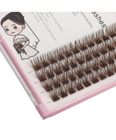 Bodermincer D Curl Brown Cluster Eyelash Extensions - Natural 3D Russian Volume Faux Lashes (14MM) for a Stunning Look - Shop Now - Buy Online on SooperMarket.com