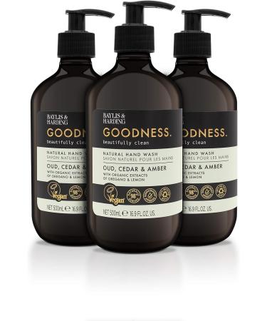 Baylis & Harding Oud Cedar & Amber Toiletries Bundle - 6x500ml Hand Wash & Body Wash Set | Vegan-Friendly - Buy Online on SooperMarket.com