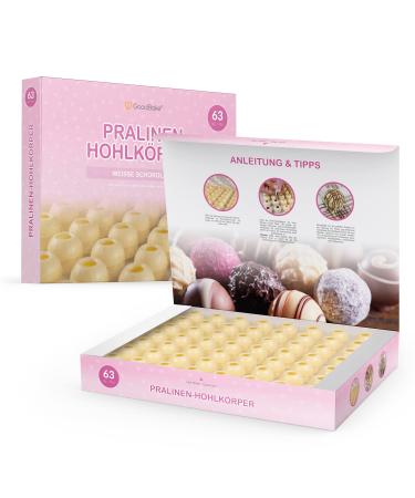 Goodbake chocolate hollow body (63 pcs)-white chocolate-make chocolates yourself with chocolate hollow balls chocolate shape chocolate forms for Christmas chocolates ...