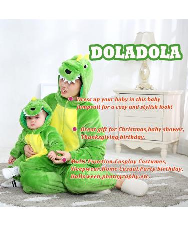 Doladola Unisex Baby Toddler Romper Hooded Cartoon Sleepsuit - Green Dinosaur (3.5-4.5 Years) - Buy Online on SooperMarket.com