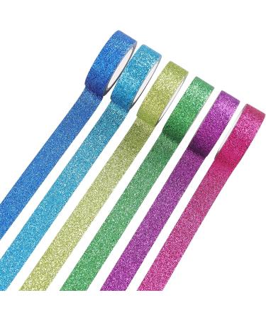 DIY Glitter Washi Tape Set - 12 Rolls Sparkle Decorative Masking Tape for Art & Crafts (Dark) - Buy Online on SooperMarket.com