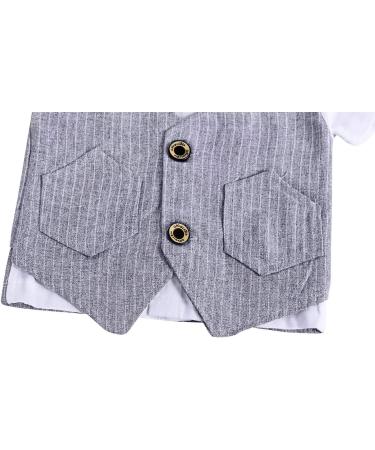 AmzBarley Baby Boys Gentlemans Tuxedo Romper Suit | Grey | 3-4 Years - Buy Online on SooperMarket.com