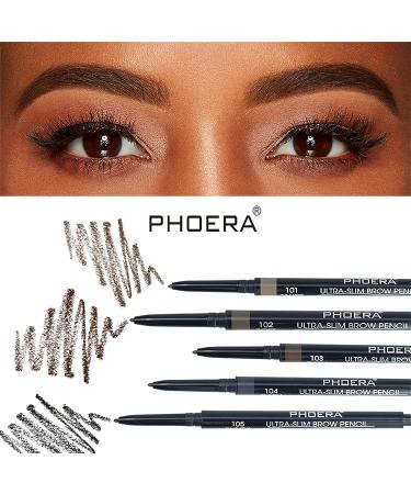 PHOERA Ultra-Slim Eyebrow Pencil with Brush - 04 Dark Brunette | Precise & Long-Lasting | Natural-Looking Brows - Buy Online on SooperMarket.com