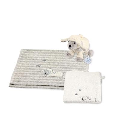 Sterntaler Sheep Stanley Gift Set for Babies - Mini Play Watch Washing Glove & Towel | Gray/White | Perfect for Newborns (0+ Months) - Buy Online on SooperMarket.com