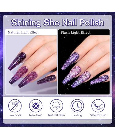 Shining She Reflective Glitter Gel Polish Set - Sparkling Diamond Nail Gel Collection for Salon Quality Manicures at Home - Buy Online on SooperMarket.com